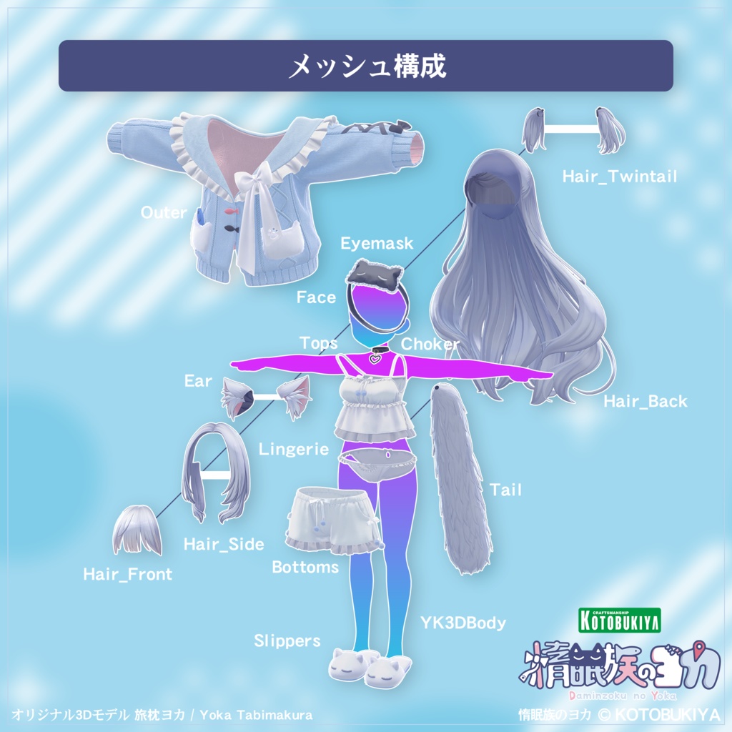 【まもなく発売】 オリジナル3Dモデル 旅枕ヨカ 0.9.1 #yk3d 【4.30】