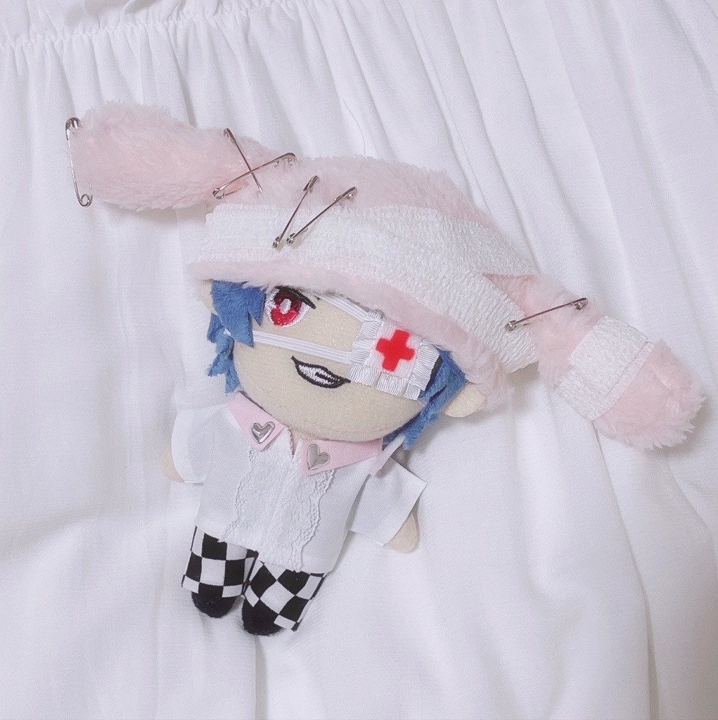 【12cmぬい】病みかわウサミミ帽子・眼帯