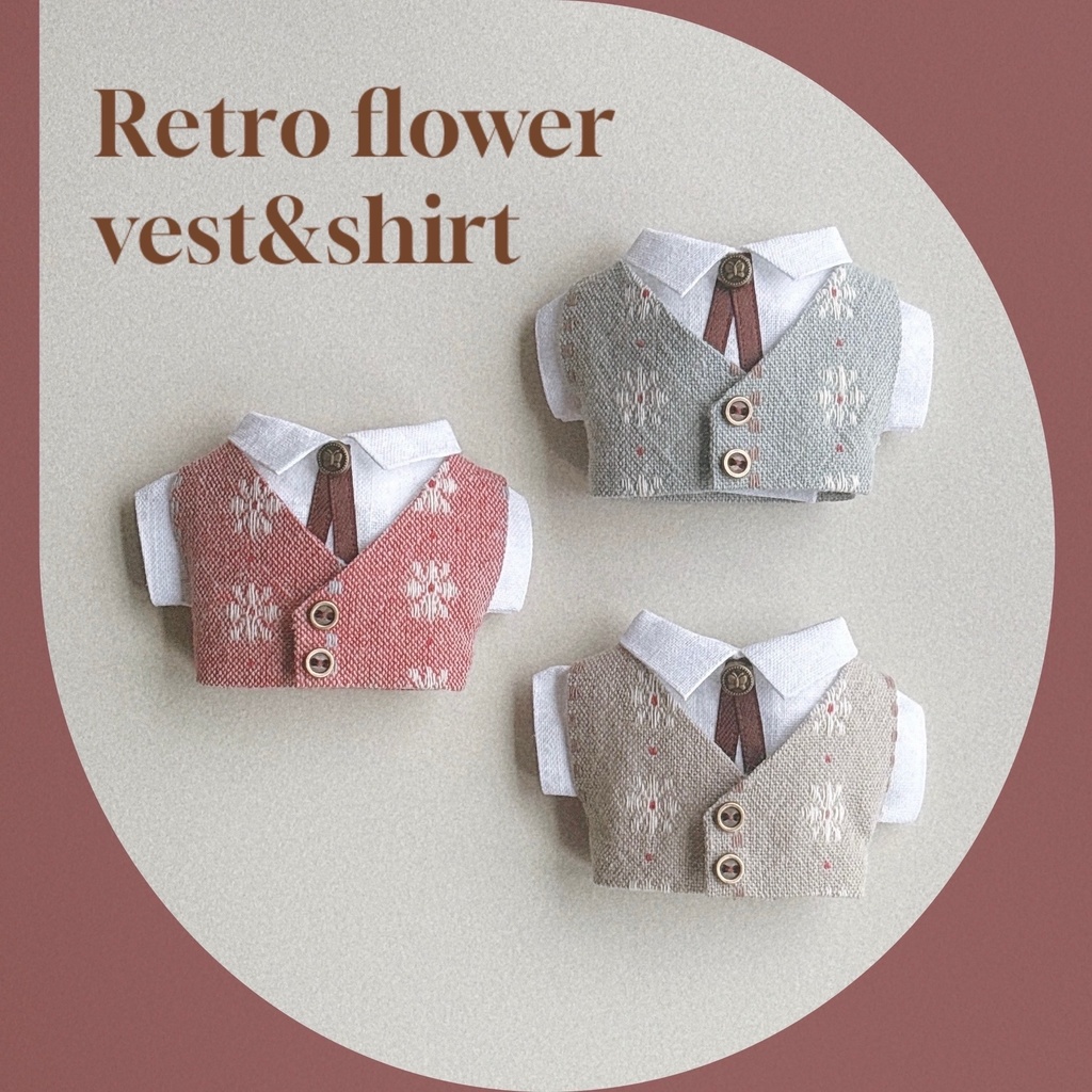 Retro flower vest&shirt☕️