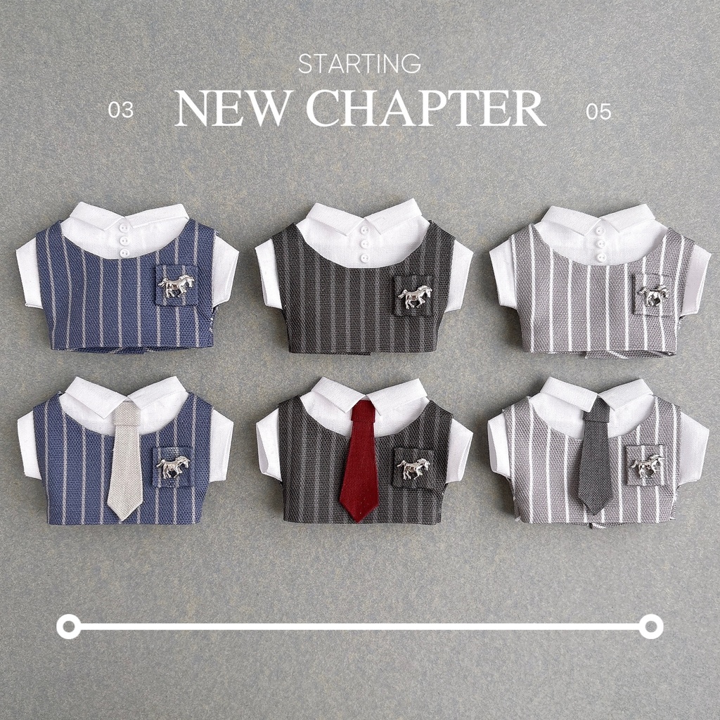 丸襟ストライプベスト＆シャツ