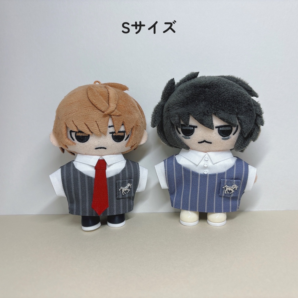 丸襟ストライプベスト&シャツ