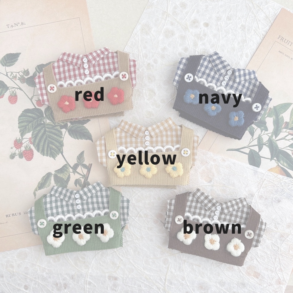 Flower gingham vest&shirt🧺🌷