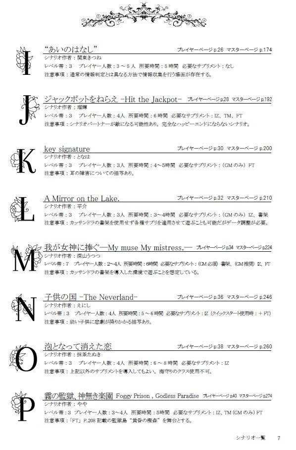 【データ版】モノトーンミュージアムシナリオアンソロジー「26文字の詞華集」 E:124005