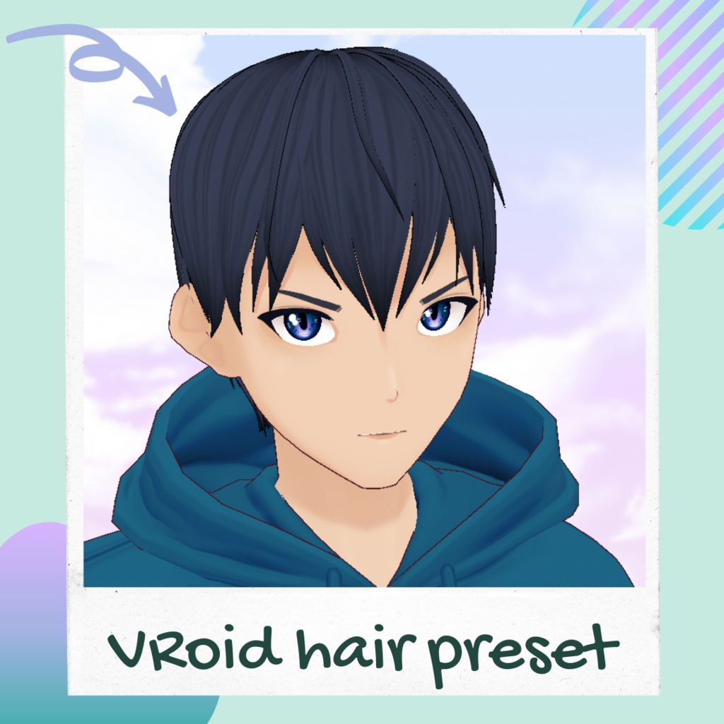 Free/無料] VRoid hair preset - Male protagonist hair / Coupe de cheveux  masculine pour VRoid / VRoid 男性髪プリセット - Atelier Echo ~ アトリエ・エコー - BOOTH