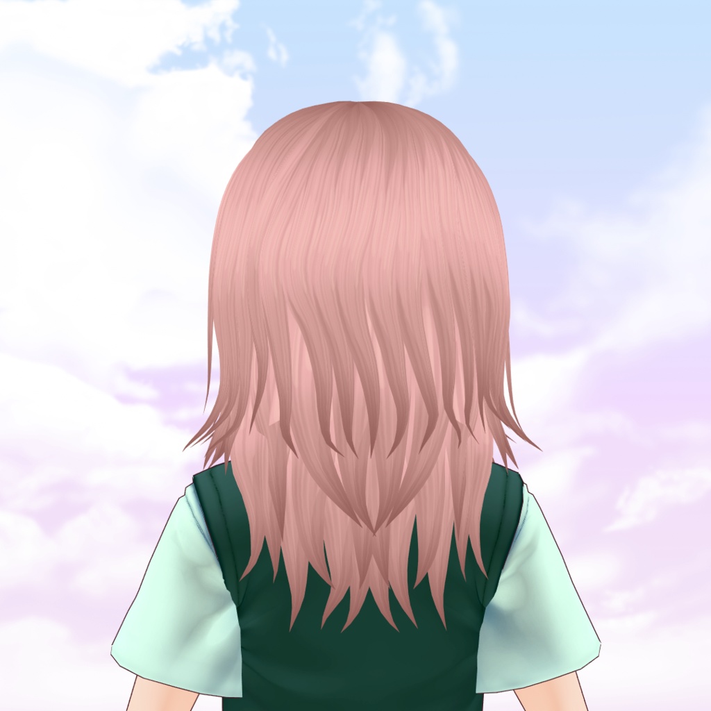 VRoid Beta Hair Preset - Semi long Layered hair / Coupe de cheveux dégradée pour VRoid / レイヤーヘアー髪プリセット