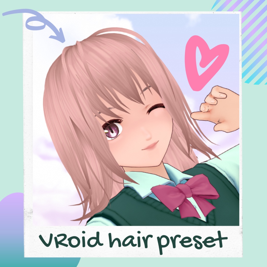 VRoid Beta Hair Preset - Semi long Layered hair / Coupe de cheveux dégradée pour VRoid / レイヤーヘアー髪プリセット