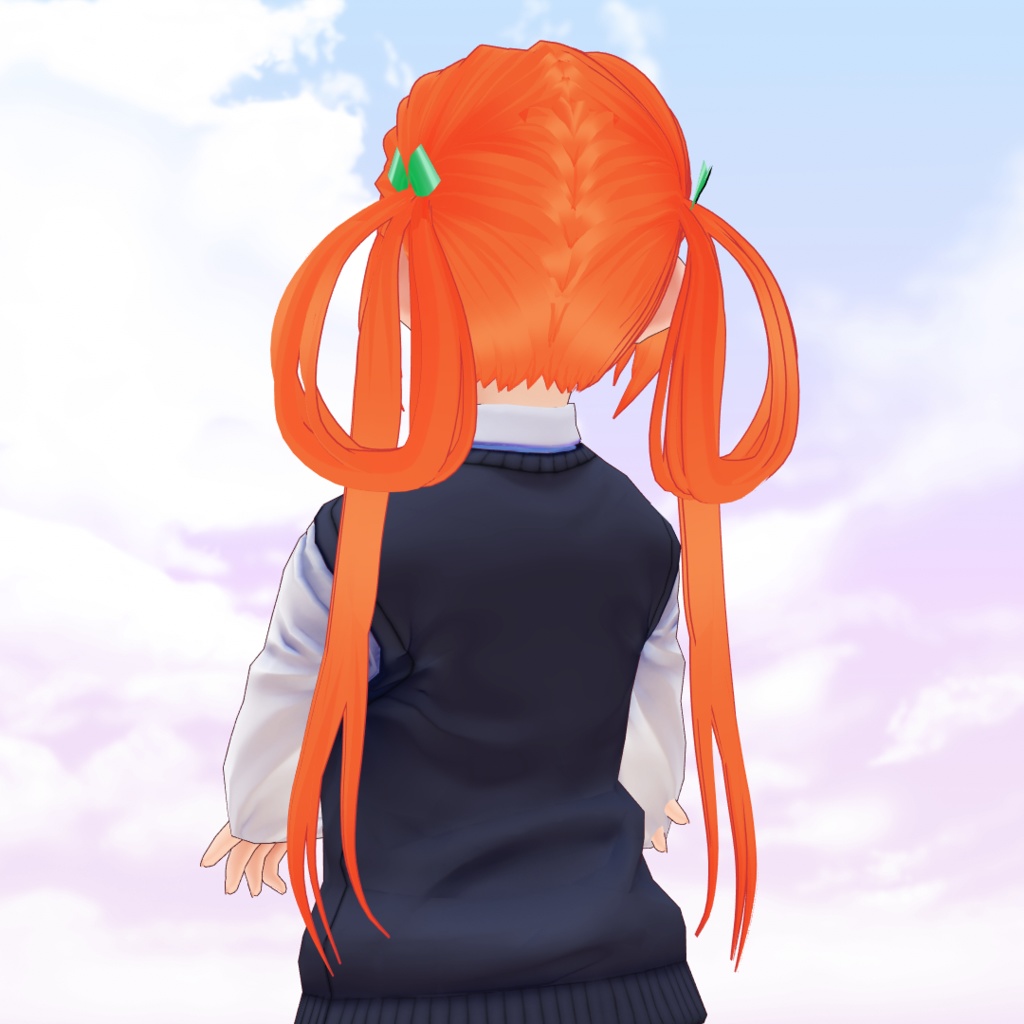 VRoid hair preset - Loop style twintails / Coupe de cheveux pour VRoid - couettes en anneaux / VRoid リングスタイル髪プリセット