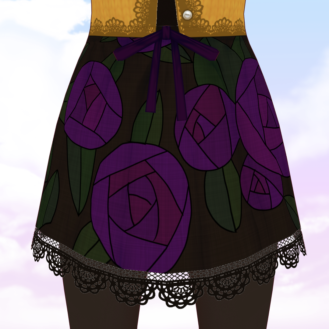  Free VRoid Rose Stained Glass Mini Skirt Texture 3 Colors