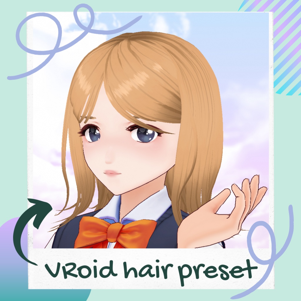 Free 無料 Vroid Hair Preset Tucked Shoulder Length Coupe De Cheveux Aux Epaules Pour Vroid Vroid 髪プリセット Atelier Echo アトリエ エコー Booth