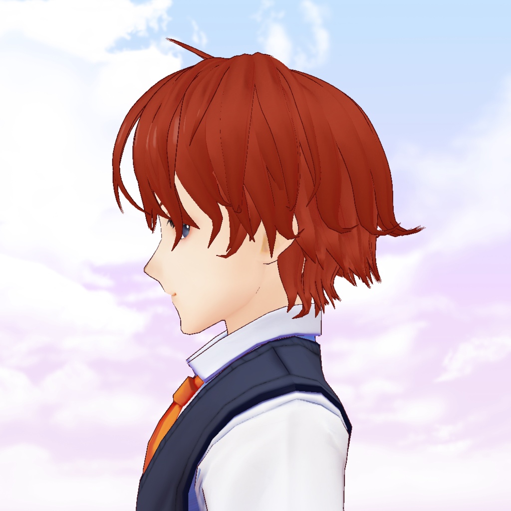 VRoid Hair Preset + 6 colors set - Male Layered hair / Coupe de cheveux masculine dégradée pour VRoid + 6 couleurs / レイヤー男性ヘアー髪プリセット+6色テクスチャーセット