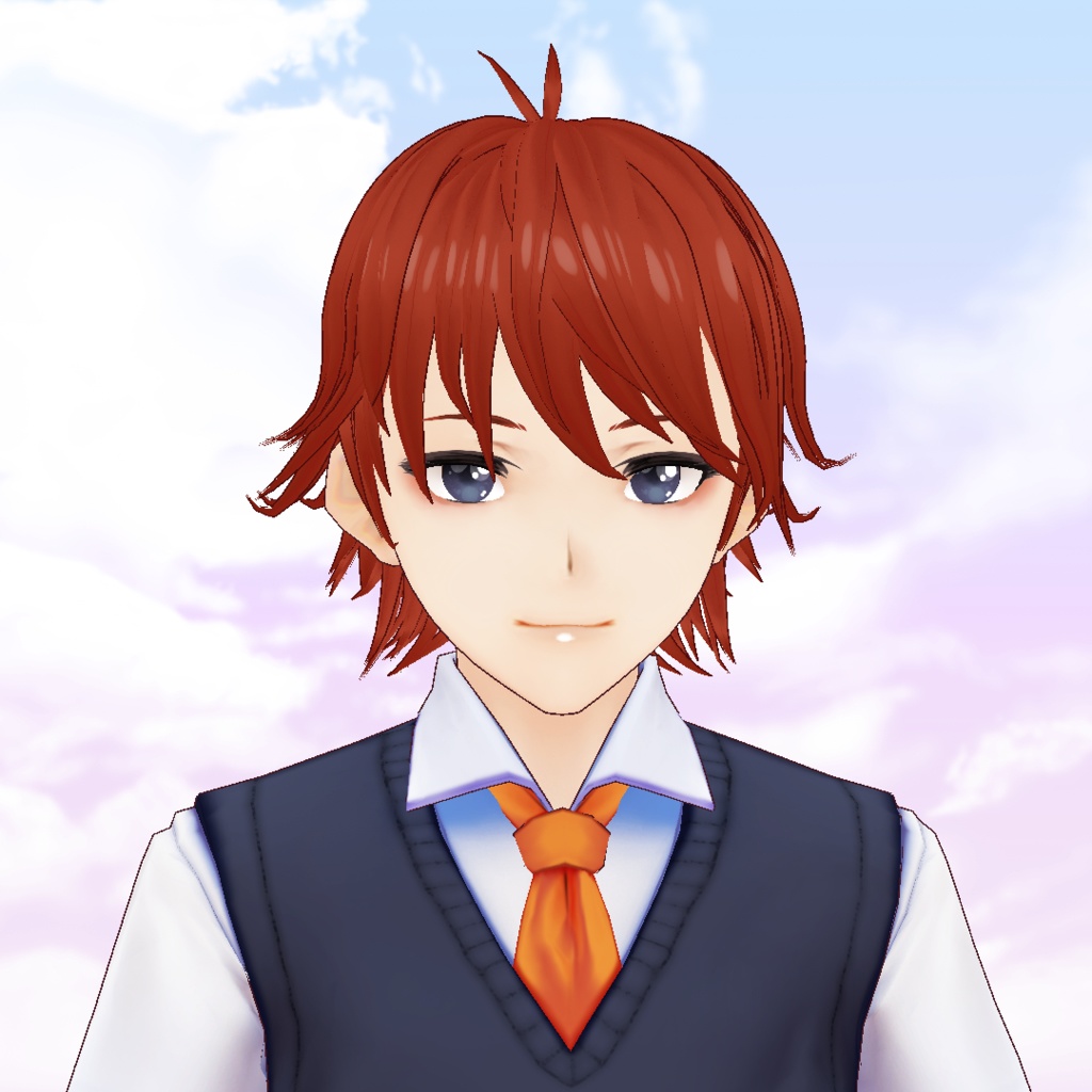 VRoid Hair Preset + 6 colors set - Male Layered hair / Coupe de cheveux masculine dégradée pour VRoid + 6 couleurs / レイヤー男性ヘアー髪プリセット+6色テクスチャーセット