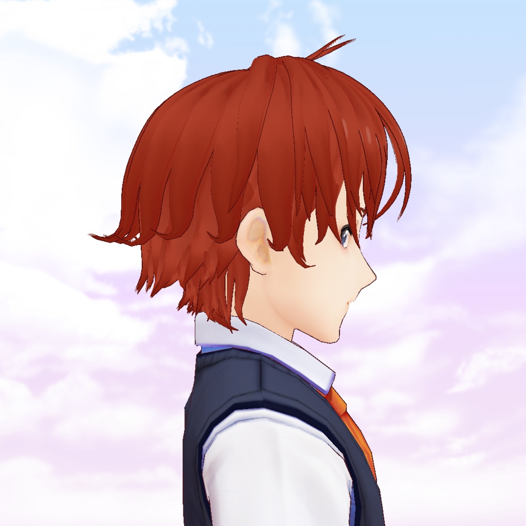 VRoid Hair Preset + 6 colors set - Male Layered hair / Coupe de cheveux masculine dégradée pour VRoid + 6 couleurs / レイヤー男性ヘアー髪プリセット+6色テクスチャーセット