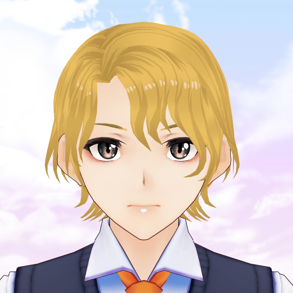VRoid Hair Preset + 6 cell shaded colors set - Male short wavy hair / Coupe de cheveux masculine ondulée pour VRoid + 6 couleurs dans un style cell shading /ショート ウェービー男性ヘアー髪プリセット+6色テクスチャーセット