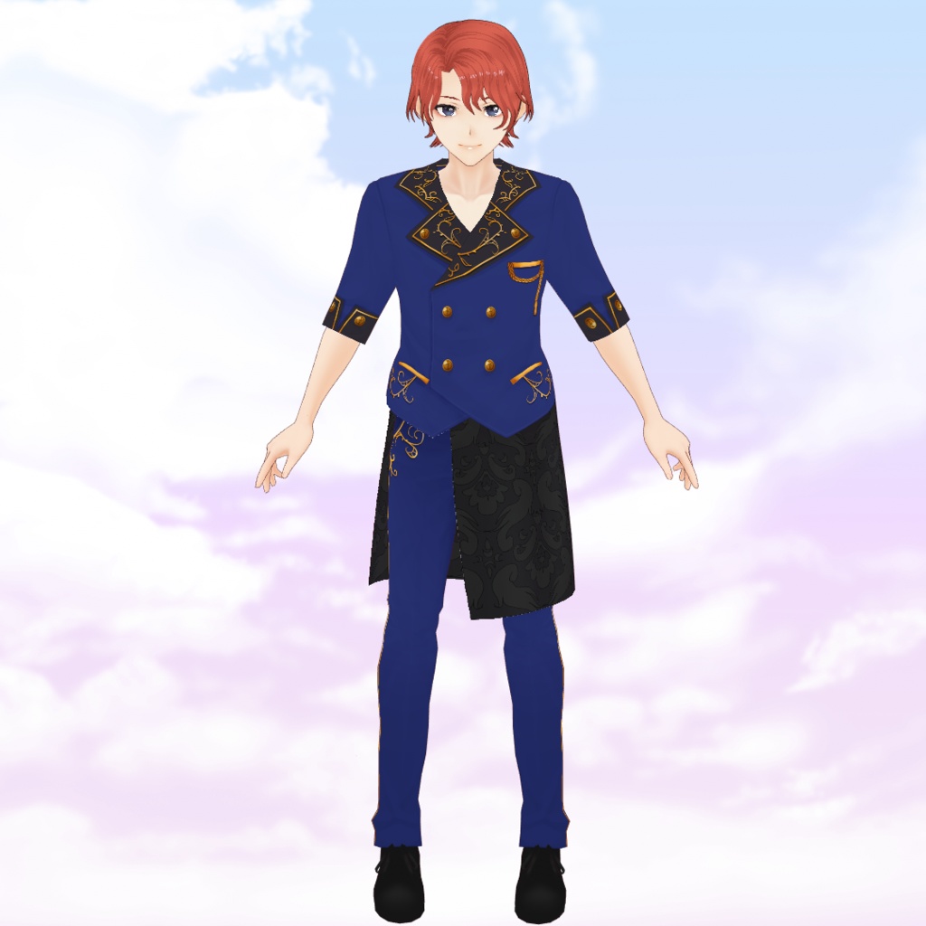 Male Idol style blazer suit Texture for VRoid - 5 colors / Costume blazer brodé façon idol pour VRoid - 5 couleurs / アイドル系金レースメンズスーツ(全5種)