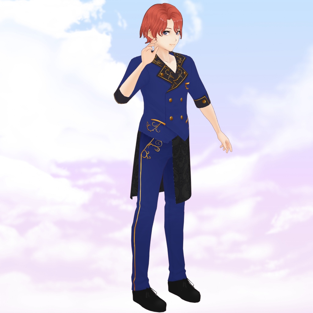 Male Idol style blazer suit Texture for VRoid - 5 colors / Costume blazer brodé façon idol pour VRoid - 5 couleurs / アイドル系金レースメンズスーツ(全5種)