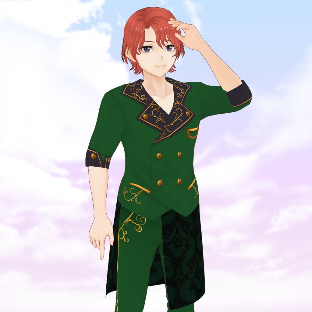 Male Idol style blazer suit Texture for VRoid - 5 colors / Costume blazer brodé façon idol pour VRoid - 5 couleurs / アイドル系金レースメンズスーツ(全5種)