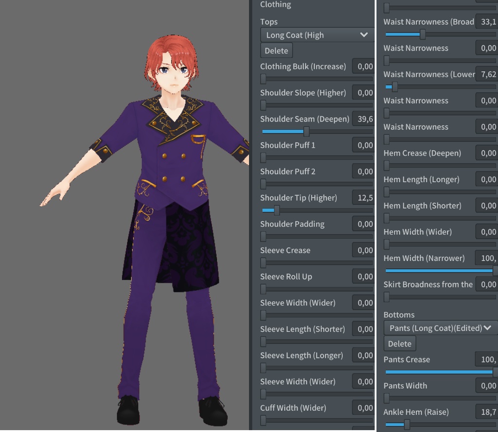 Male Idol style blazer suit Texture for VRoid - 5 colors / Costume blazer brodé façon idol pour VRoid - 5 couleurs / アイドル系金レースメンズスーツ(全5種)