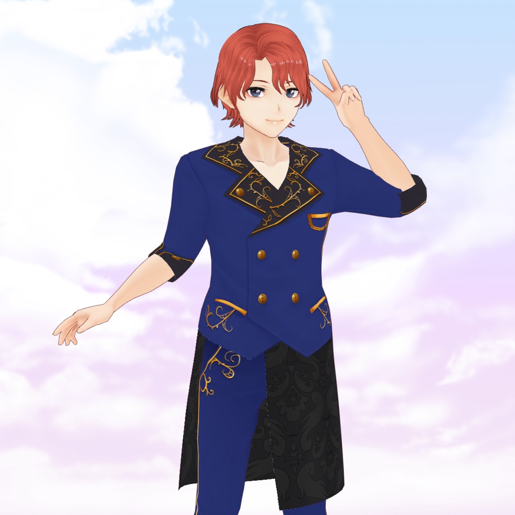 Male Idol style blazer suit Texture for VRoid - 5 colors / Costume blazer brodé façon idol pour VRoid - 5 couleurs / アイドル系金レースメンズスーツ(全5種)
