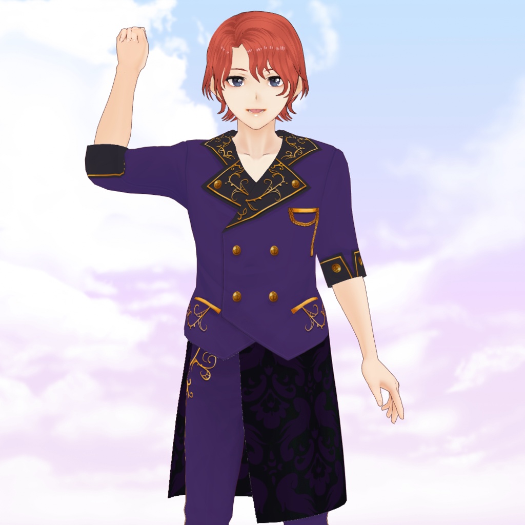 Male Idol style blazer suit Texture for VRoid - 5 colors / Costume blazer brodé façon idol pour VRoid - 5 couleurs / アイドル系金レースメンズスーツ(全5種)