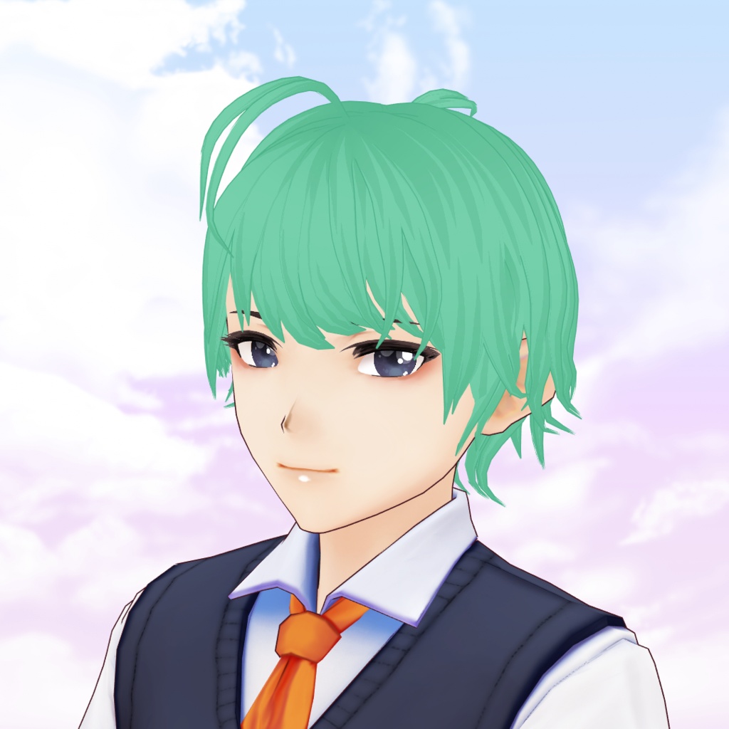 Free 無料 Cell Shaded Male Vroid Hair Preset Coiffure Courte Avec Texture Cell Shading Pour Vroid ショート男性ヘアー髪プリセット Atelier Echo アトリエ エコー Booth