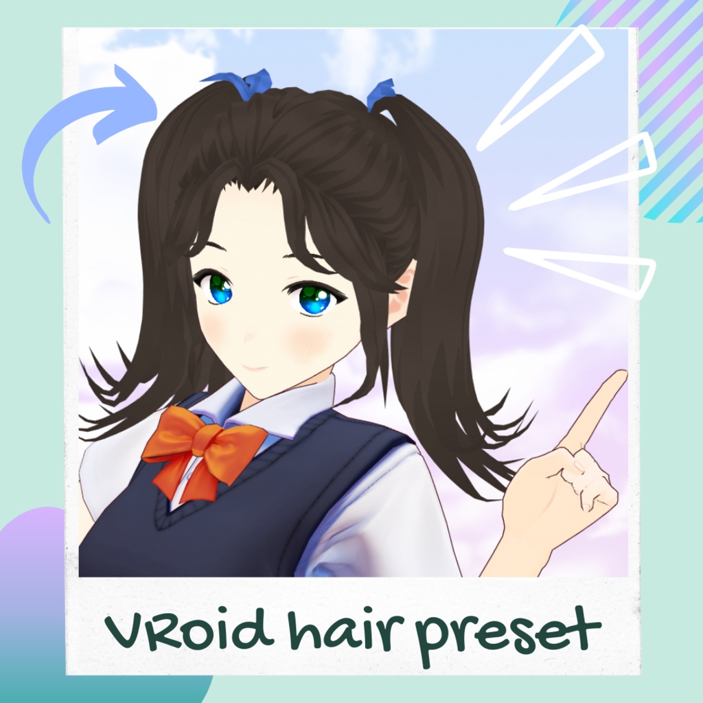 VRoid Beta hair preset - twintails / Coupe de cheveux pour VRoid - couettes / VRoid ツインテール髪プリセット