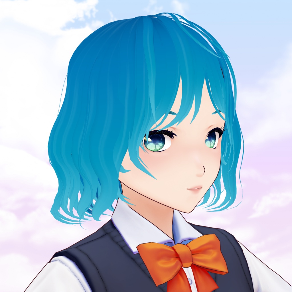 VRoid Beta Hair Preset + 6 colors set - Wavy bob / Coupe de cheveux carré ondulé pour VRoid + 6 couleurs / ウェービーボブヘアー髪プリセット+6色テクスチャーセット