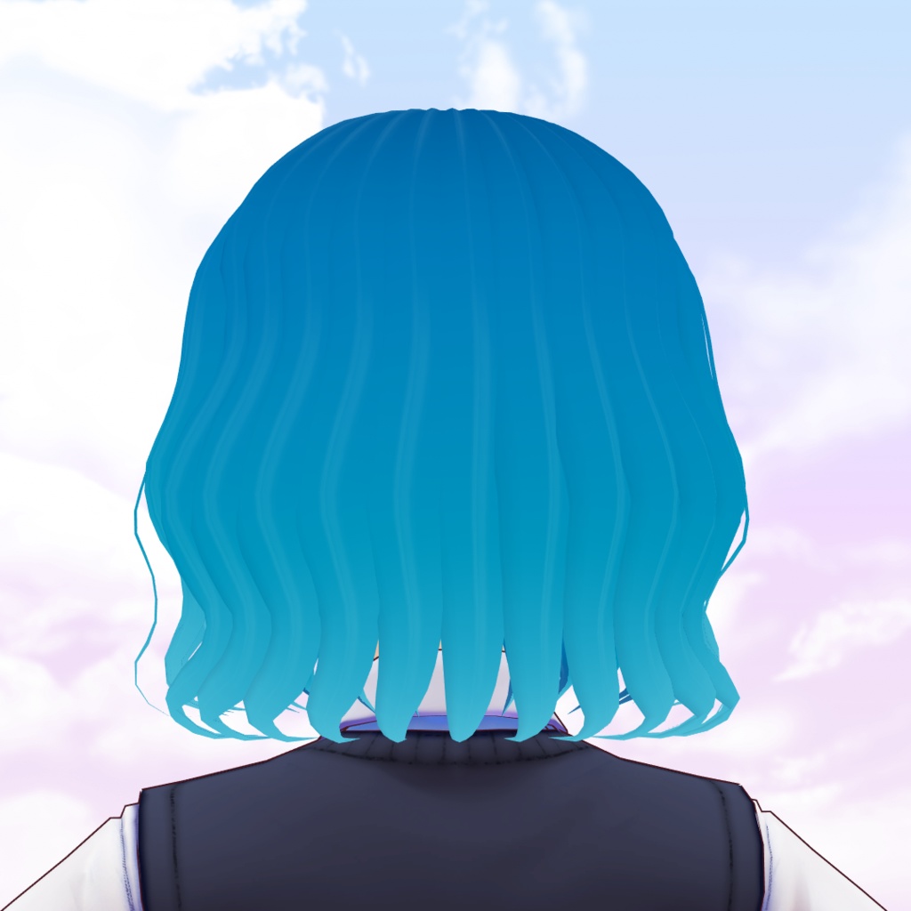 VRoid Beta Hair Preset + 6 colors set - Wavy bob / Coupe de cheveux carré ondulé pour VRoid + 6 couleurs / ウェービーボブヘアー髪プリセット+6色テクスチャーセット