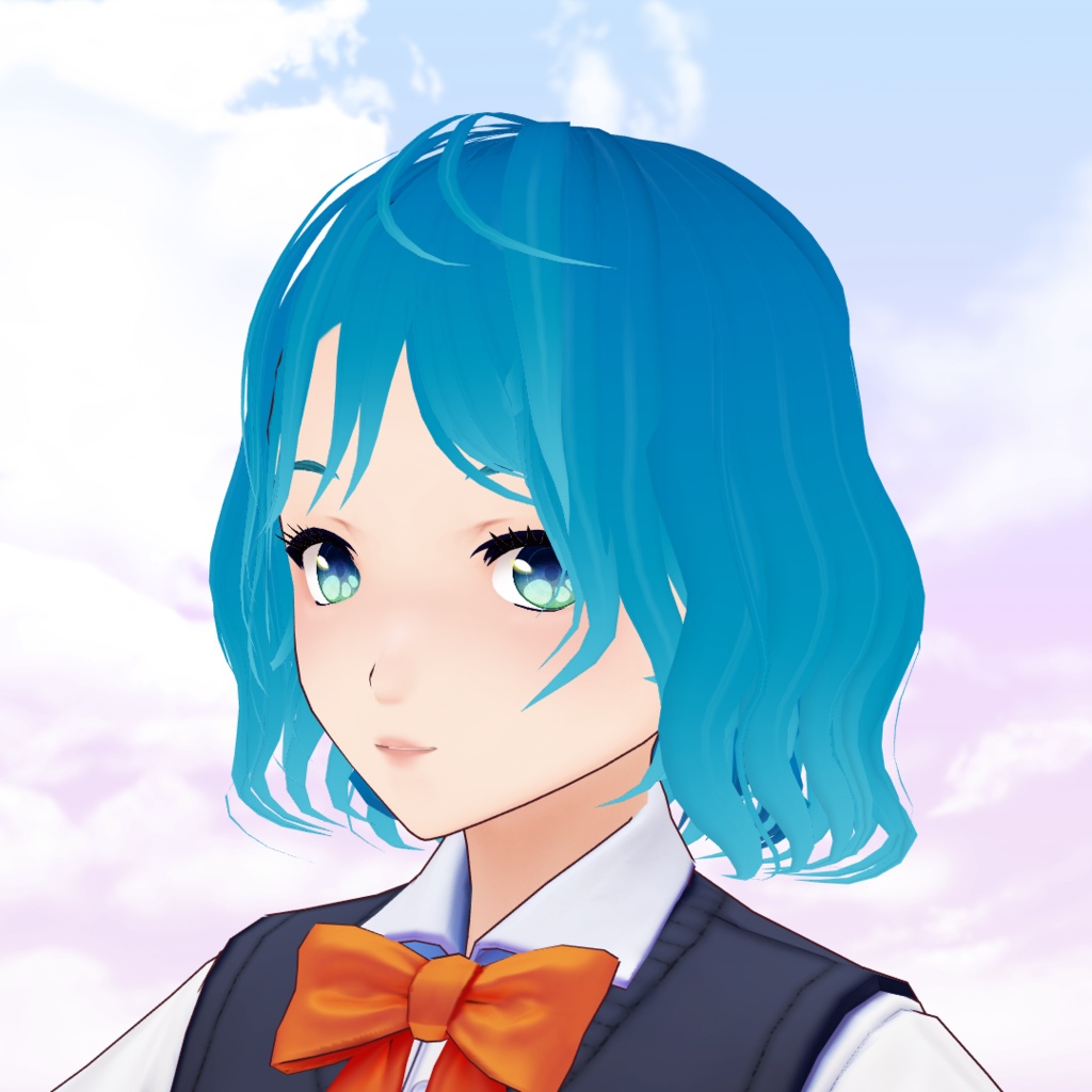 VRoid Beta Hair Preset + 6 colors set - Wavy bob / Coupe de cheveux carré ondulé pour VRoid + 6 couleurs / ウェービーボブヘアー髪プリセット+6色テクスチャーセット