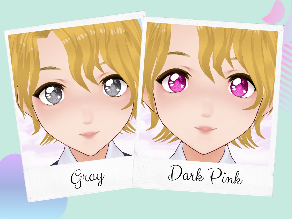 Free | Sakura Eye Texture 10 colors set + highlights / Texture d'yeux pour VRoid set de 10 couleurs + highlights / 桜 瞳テクスチャセット(全10種)