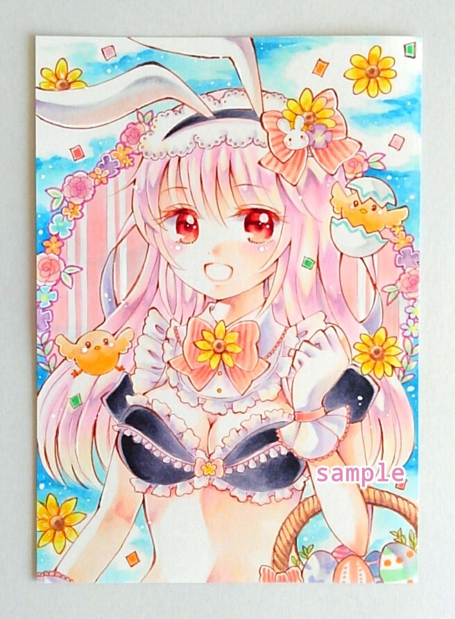 手描きイラスト*原画*イースター*オリジナル*B6