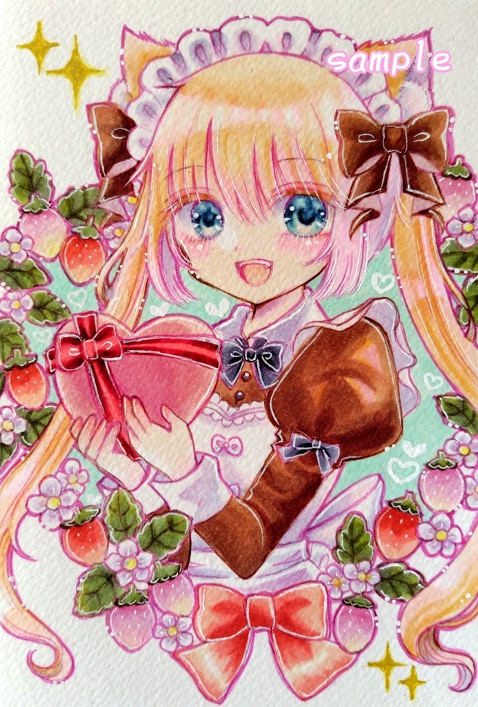 手描きイラスト＊原画＊オリジナル＊ハガキサイズ