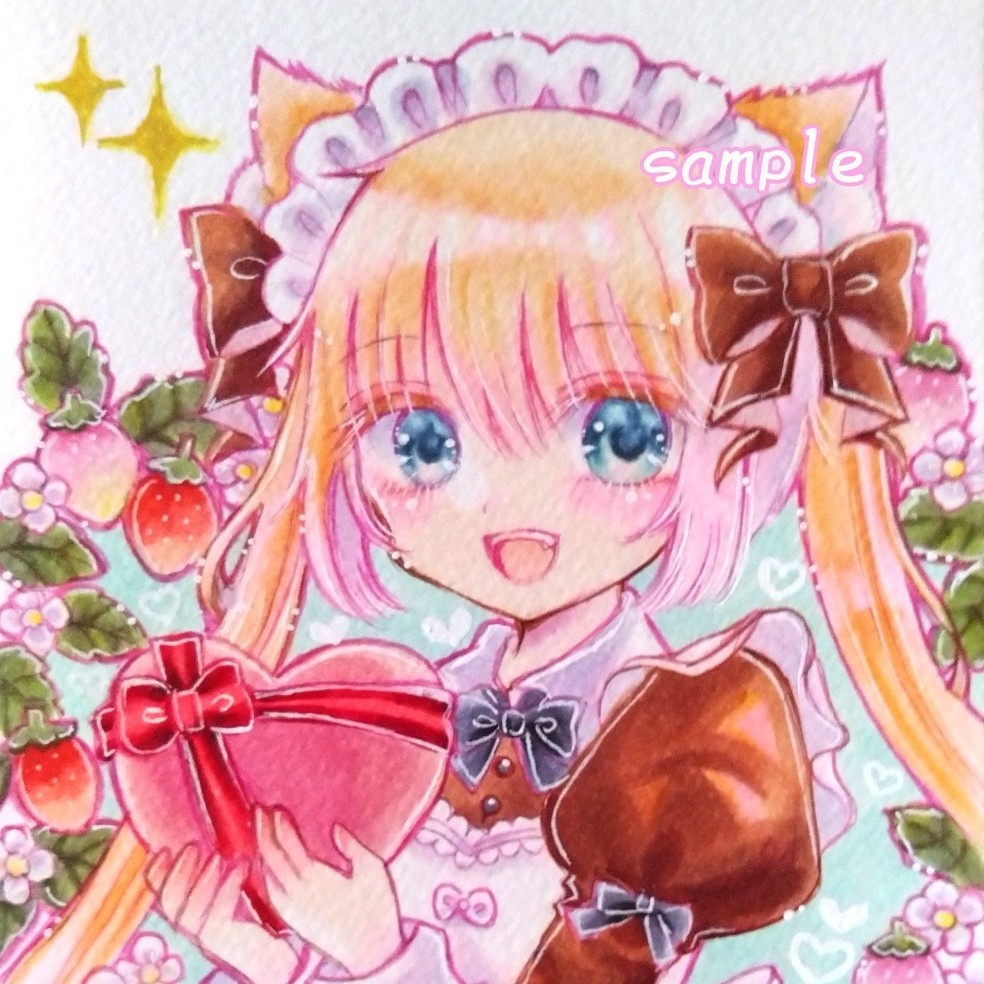 手描きイラスト＊原画＊オリジナル＊ハガキサイズ