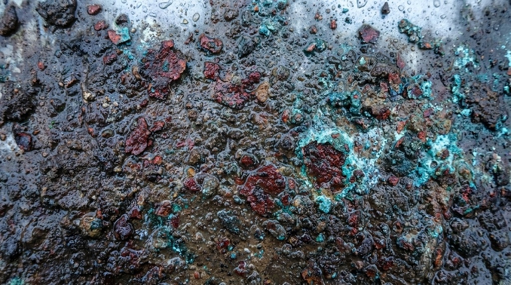 退廃美：シームレスな錆と泥濘のフルフレームテクスチャ素材