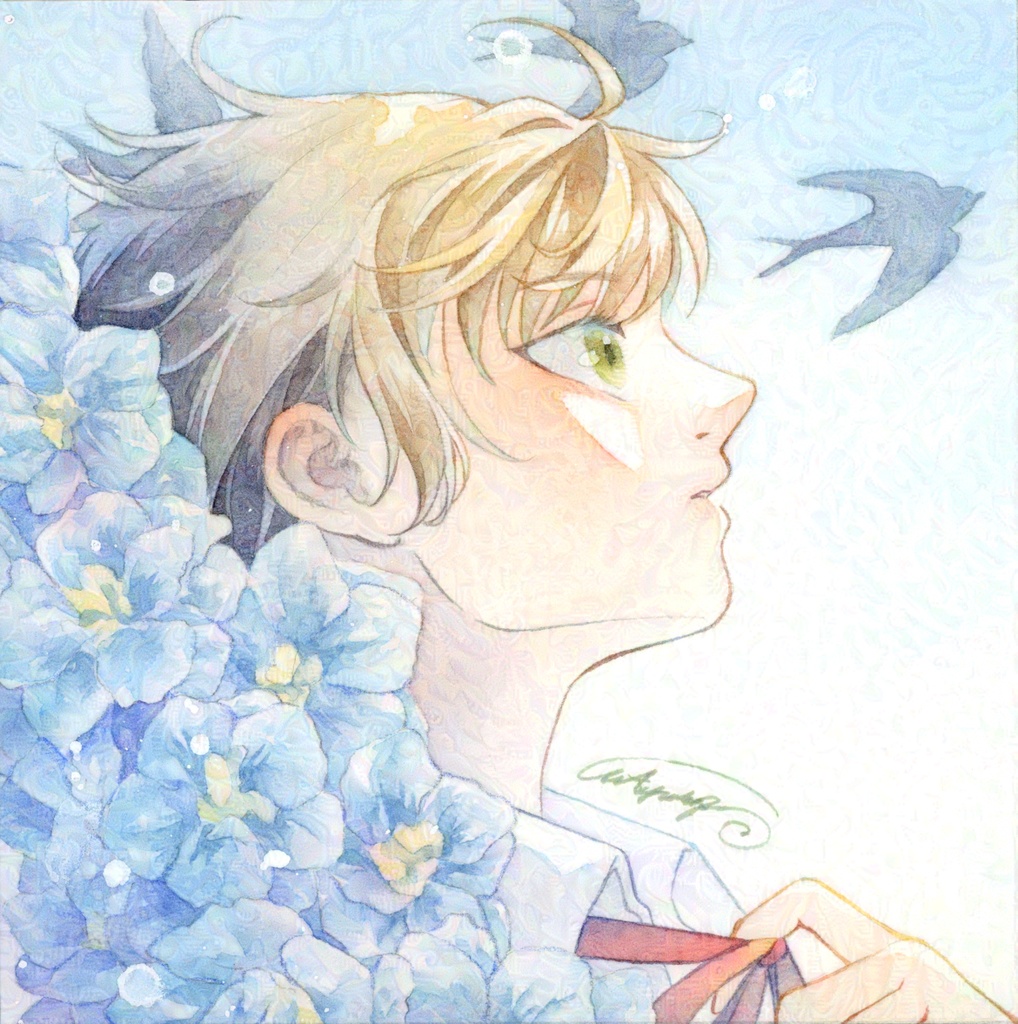 ミニ原画「花」「鳥」「風」「月」