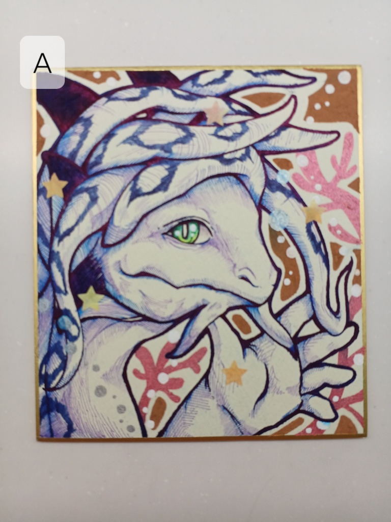 【原画イラスト】つやつやとうねうね展より【色紙】