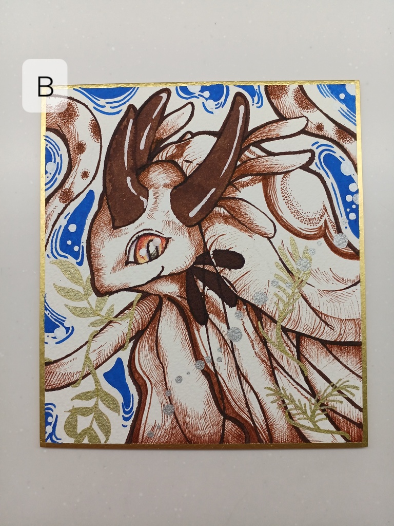 【原画イラスト】つやつやとうねうね展より【色紙】