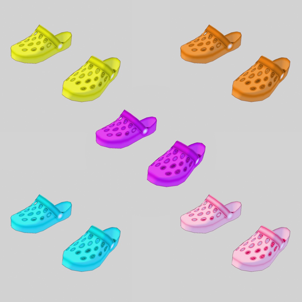 【VRoid用】クロックス風サンダルテクスチャ (10色)