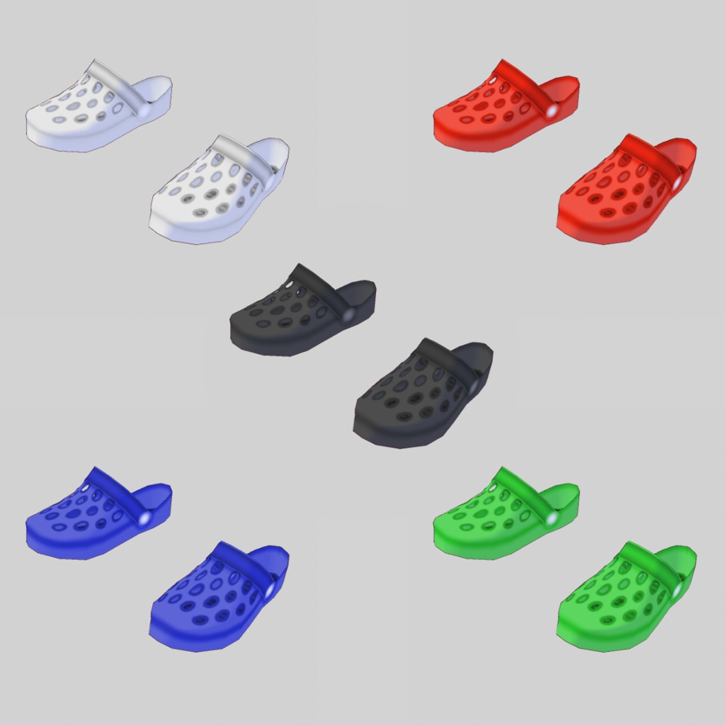 【VRoid用】クロックス風サンダルテクスチャ (10色)