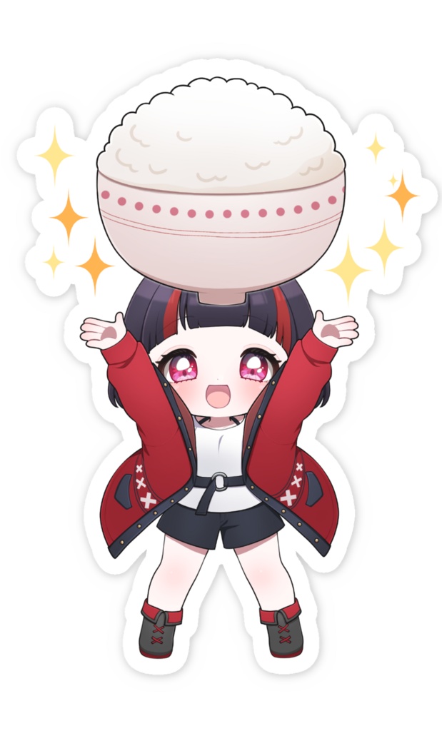 おこめりさごはんステッカー(にこにこ)