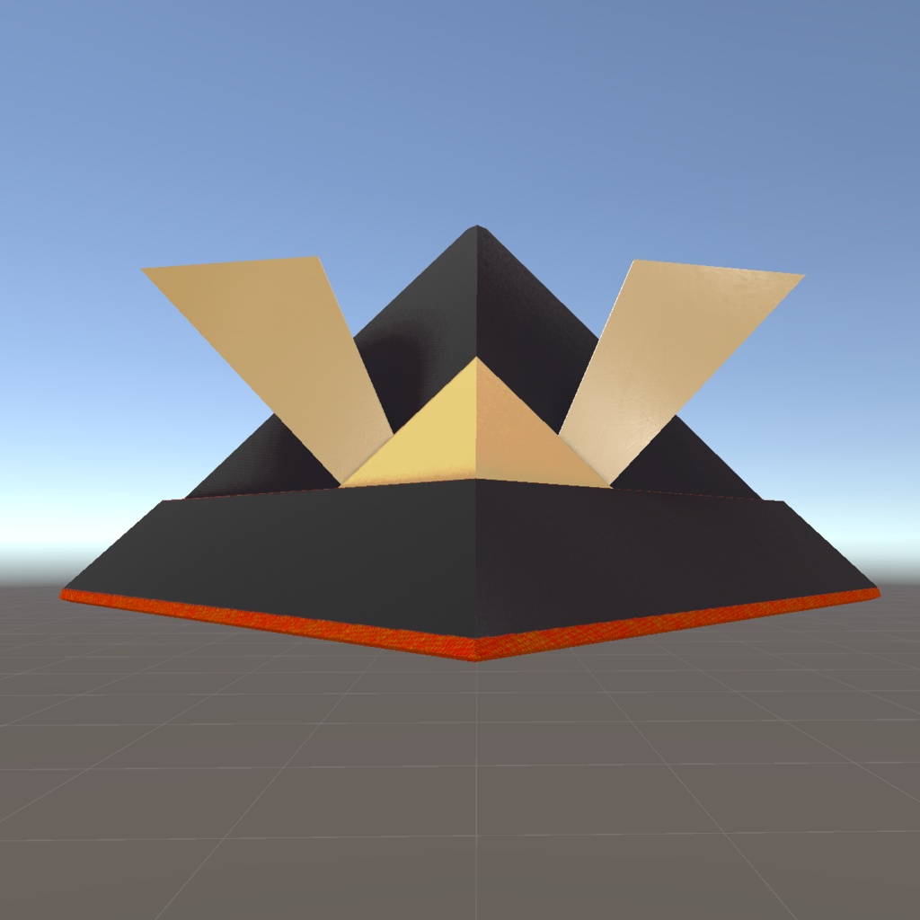 【汎用・頭部アイテム】折り紙の兜モチーフの帽子【VRChat想定】