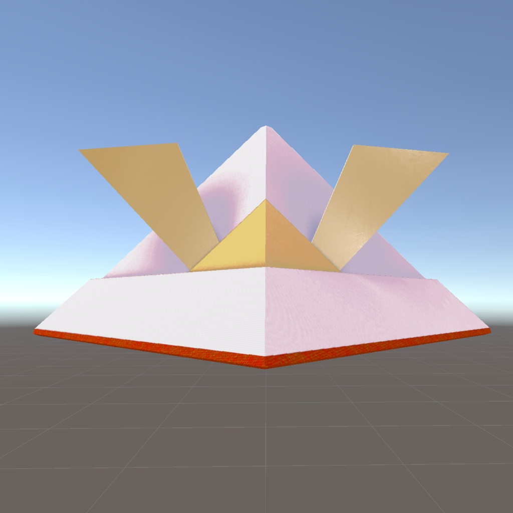 【汎用・頭部アイテム】折り紙の兜モチーフの帽子【VRChat想定】