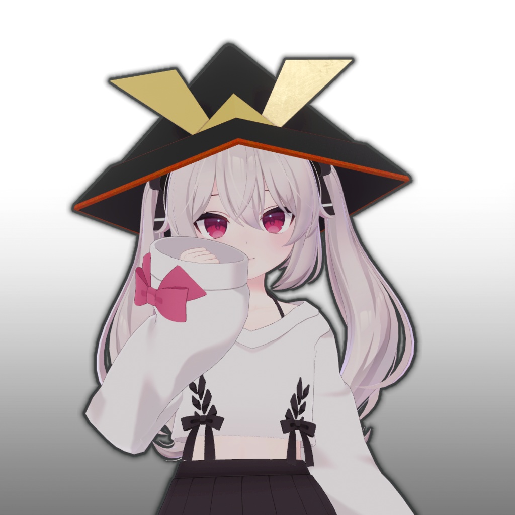 【汎用・頭部アイテム】折り紙の兜モチーフの帽子【VRChat想定】