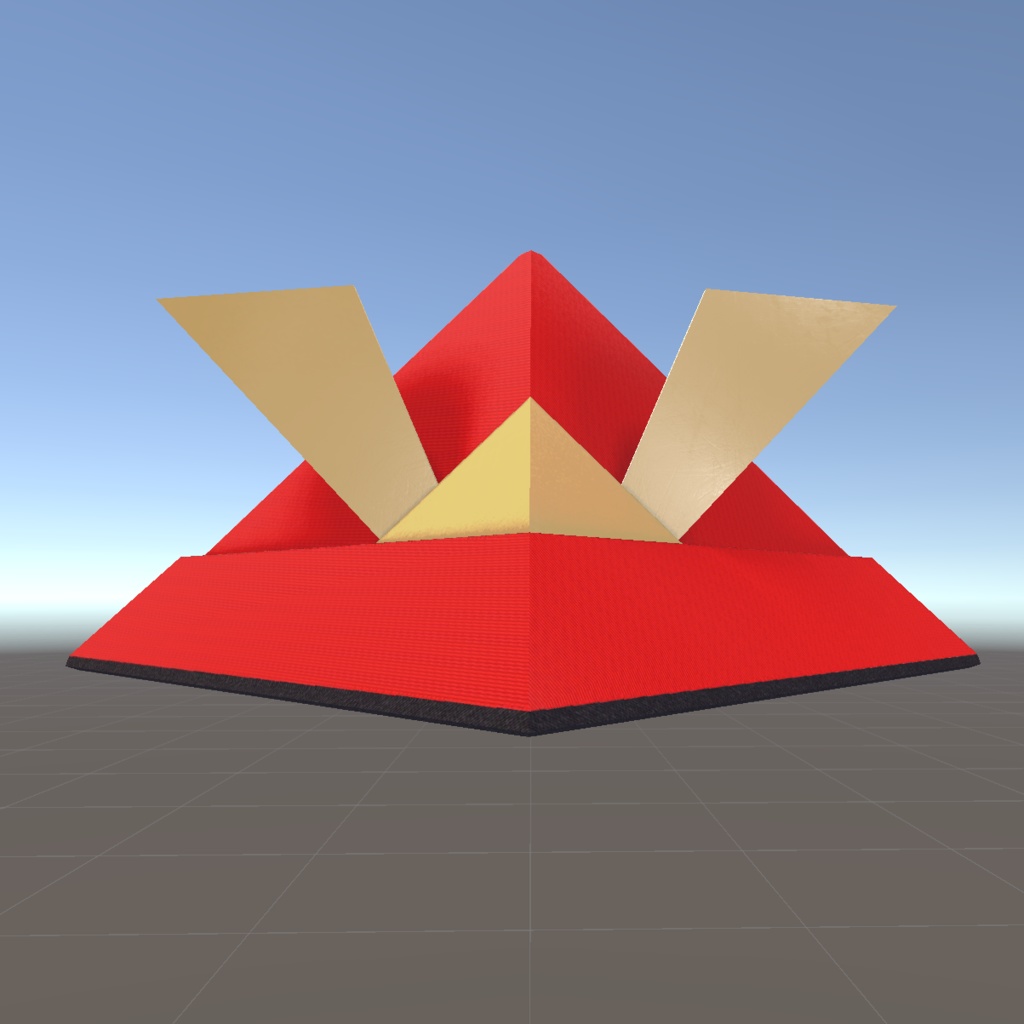 【汎用・頭部アイテム】折り紙の兜モチーフの帽子【VRChat想定】