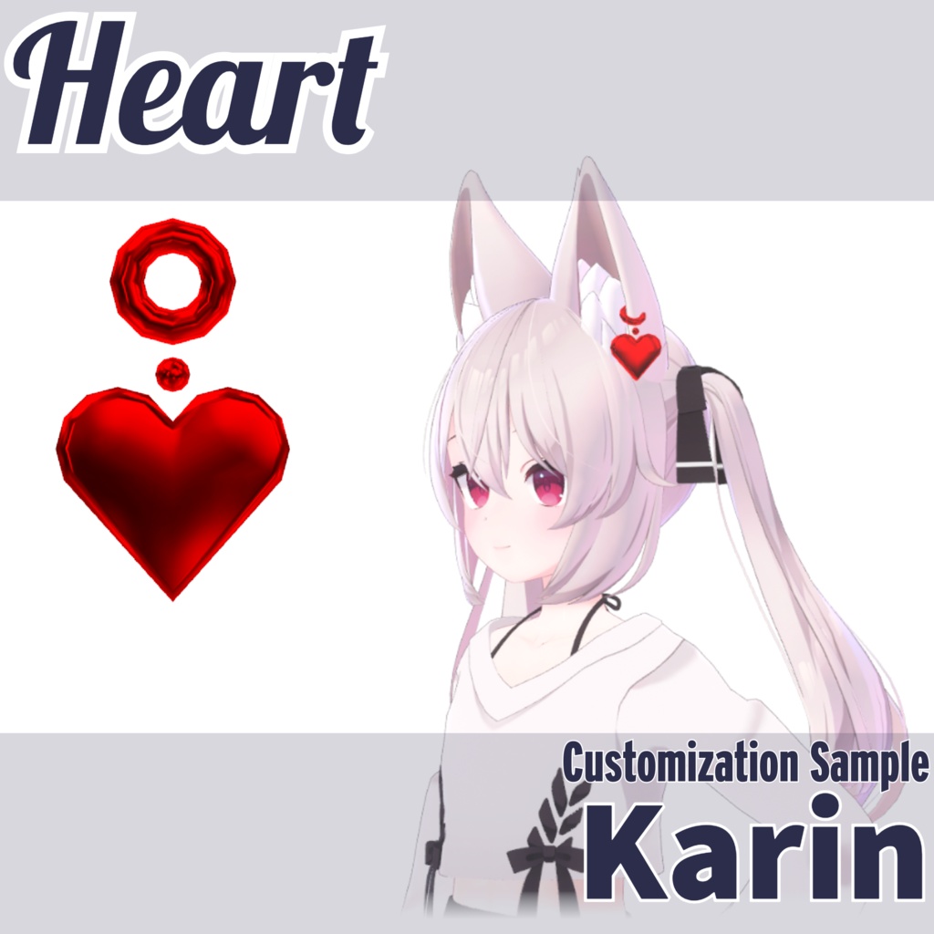 【アクセサリ】Suit Earrings スート・イヤリング【VRChat想定・PhysBone有り】