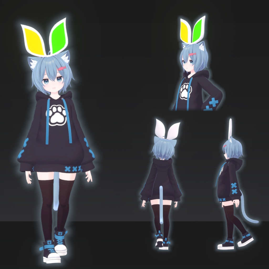 【無料・アクセサリ】ビギバニー リボン BegiBunny Ribbon【VRChat想定・PhysBone有り】