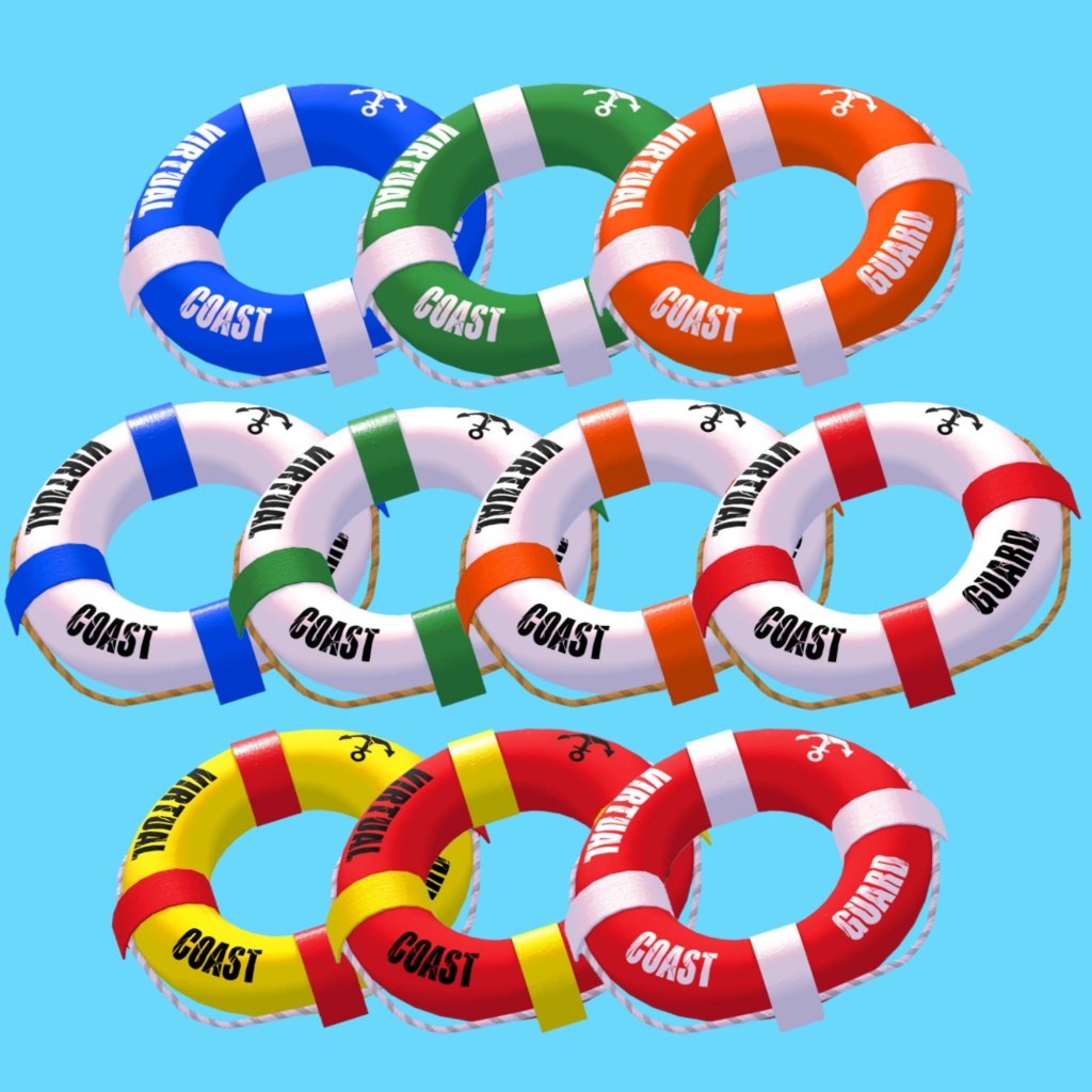 【アクセサリ】救命ブイ ヘイロー(天使の輪) Life Buoy Halo【VRChat想定・PhysBone対応】