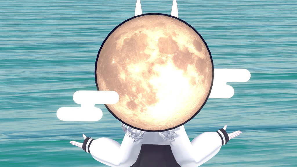 【アクセサリ】お月見ヘイロー(天使の輪) Full Moon Halo【VRChat想定・PhysBone対応】