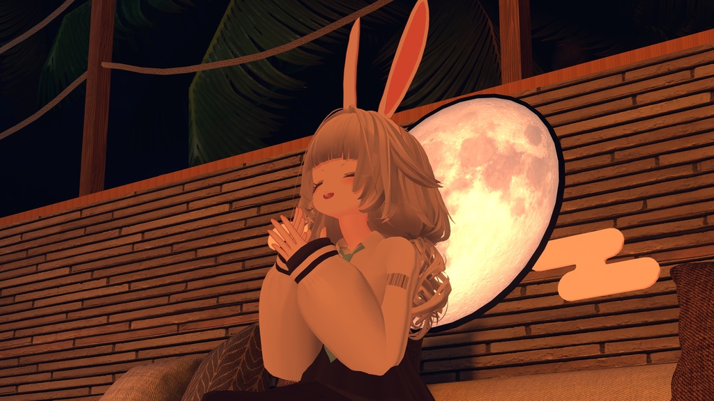 【アクセサリ】お月見ヘイロー(天使の輪) Full Moon Halo【VRChat想定・PhysBone対応】