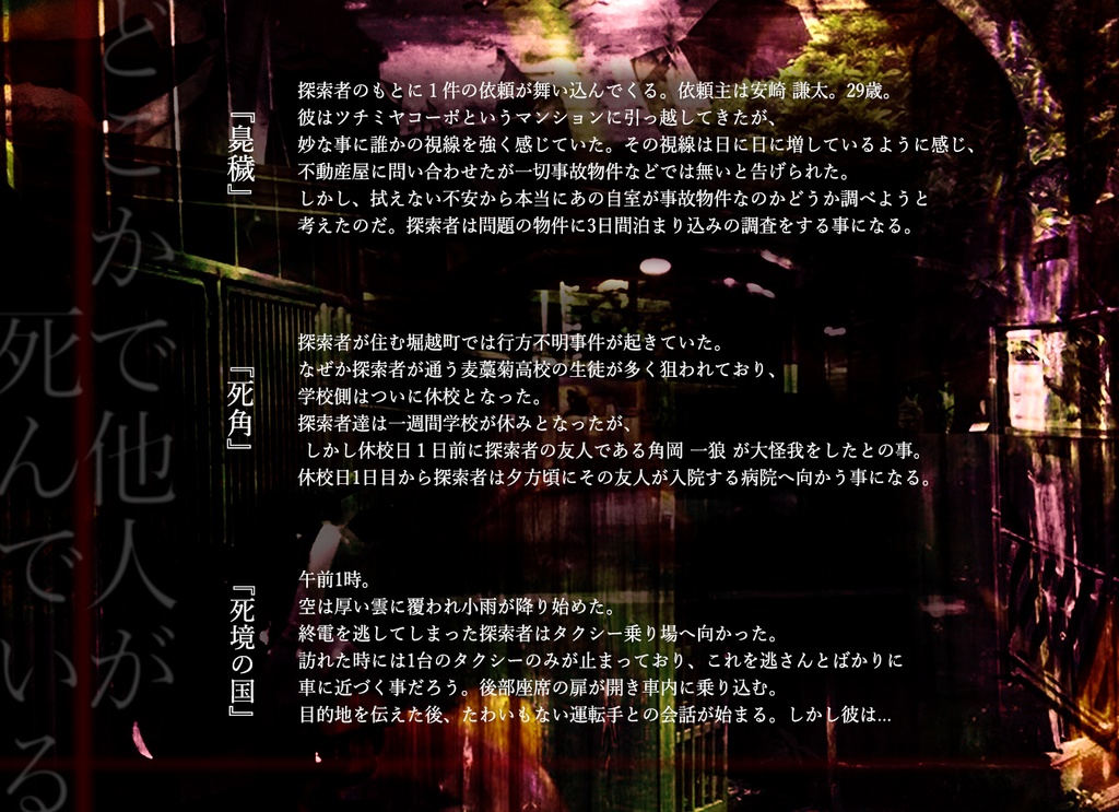 クトゥルフ神話TRPG6版シナリオ集『どこかで他人が死んでいる』