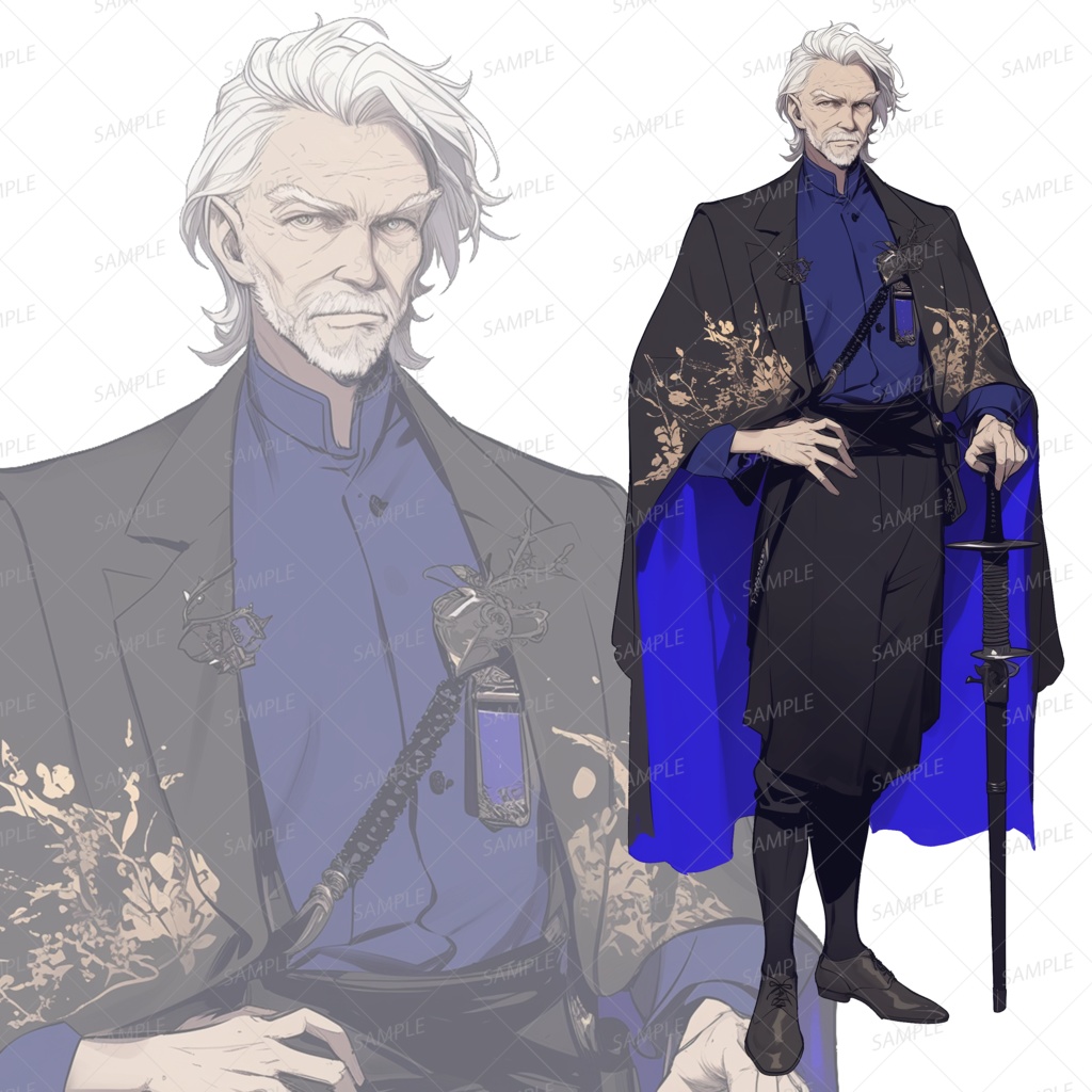 【背景透過_立ち絵】老人貴族A【ファンタジー】
